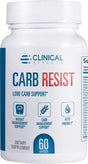 Clinical Effects Carb Resist - Carb Blocker with Vitamin C - 60 Capsules - Ideal for Keto or Low Carb Lifestyle - Supports Heart Health and Weight Management - Plant-Based