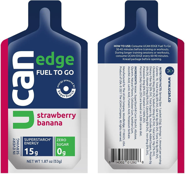 UCAN Edge Blood Orange & Strawberry Banana Bundle - Great for Running, Training, Fitness, Cycling, Crossfit & More | Sugar-Free, Vegan, & Keto Friendly Energy Supplement