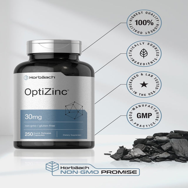 Optizinc 30Mg | 250 Capsules | Non-Gmo, Gluten Free Supplement | by Horbaach