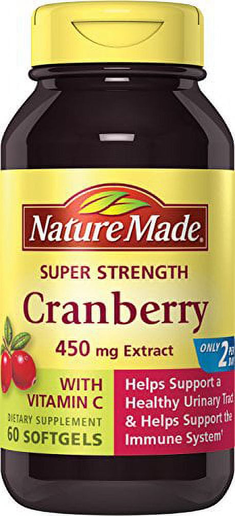 Nature Made Super Strength Cranberry + Vitamin C Softgels 60 Ct