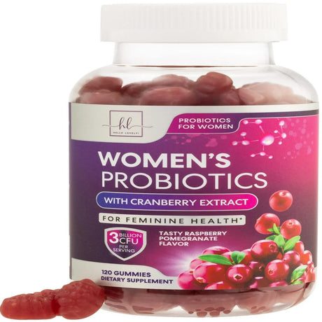 Hello Lovely! Probiotics for Women - Multi Strain Womens Probiotic Gummy W/Cranberry for Vaginal, Digestive, Ph & Immune Health Support, 3 Billion CFU Prebiotic & Probiotic Supplement - 120 Gummies