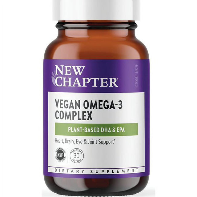 New Chapter Vegan Omega-3 Complex Plant Based DHA and EPA - 30 Softgels