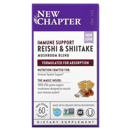 New Chapter, Immune Support, Reishi Shiitake Mushroom Blend, 60 Vegan Capsules