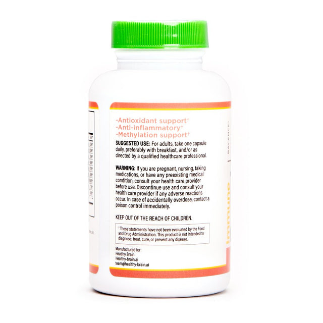 Healthybrain Immune Boost 90 Days Vitamin B1, B2, B3, B5, B6, B9, B12, Zinc, Selenium, N-Acetyl-Cysteine (NAC)