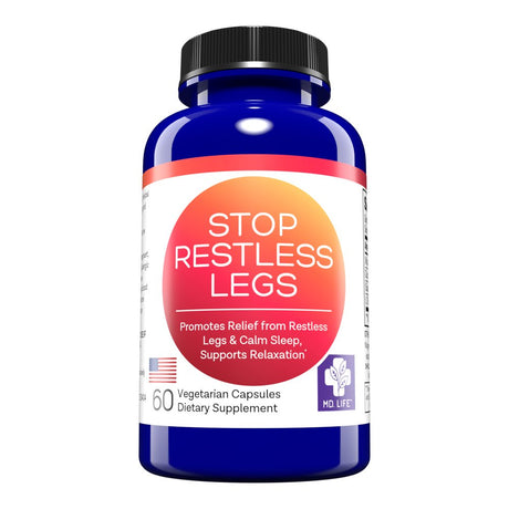 MD. Life Restless Leg Relief - Rested Legs Capsules 60 Count - Restless Leg Assistance with Vitamin D3 & Curcumin Restful Sleep and Joint Health