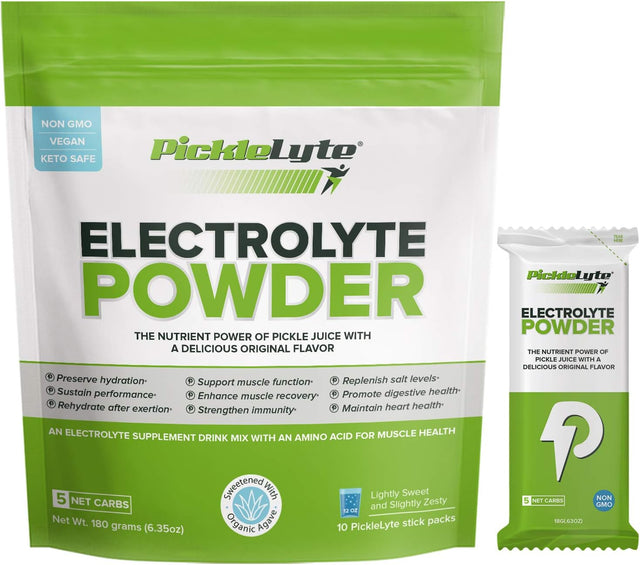 Electrolyte Powder Drink Mix, Stop Muscle Cramps, Keto Friendly Vitamins of Pickle Juice but Not the Taste, Low Carb Hydration Powder Supplement, Vegan, Prebiotic, Sweet and Zesty