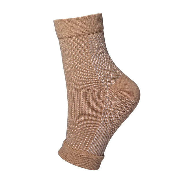 Joefnel Ankle Compression Sleeve for Women & Men, Ankle Brace Support, Neuropathy Socks,Skin White,L/Xl