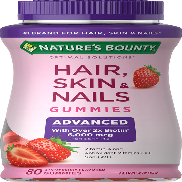 Nature'S Bounty Advanced, Hair Skin and Nails Vitamins with Biotin, Gummies, 80 Ct