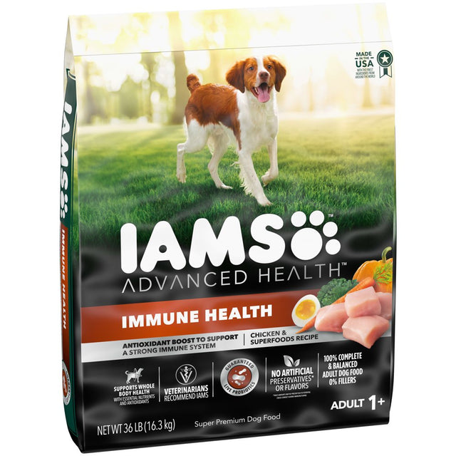 IAMS Advanced Health Immune Health Chicken & Superfoods Flavor Dry Dog Food for Adult Dogs, 36 Lb. Bag