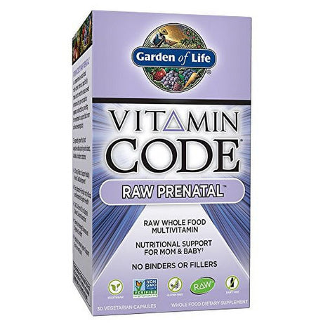 Garden of Life Vitamin Code Raw Prenatal Multivitamin, Whole Food Prenatal Vitamins with Iron, Folate Not Folic Acid, Best Vegetarian Gluten Free Prenatals for Women, 30 Capsules