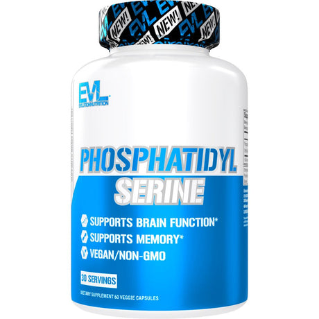 Phosphatidyl Serine Nootropics Brain Support Supplement - Advanced anti Aging Brain Supplement for Memory and Focus with Phosphatidylserine 300Mg - EVL Vegan Non-Gmo Brain Health Supplement for Adults