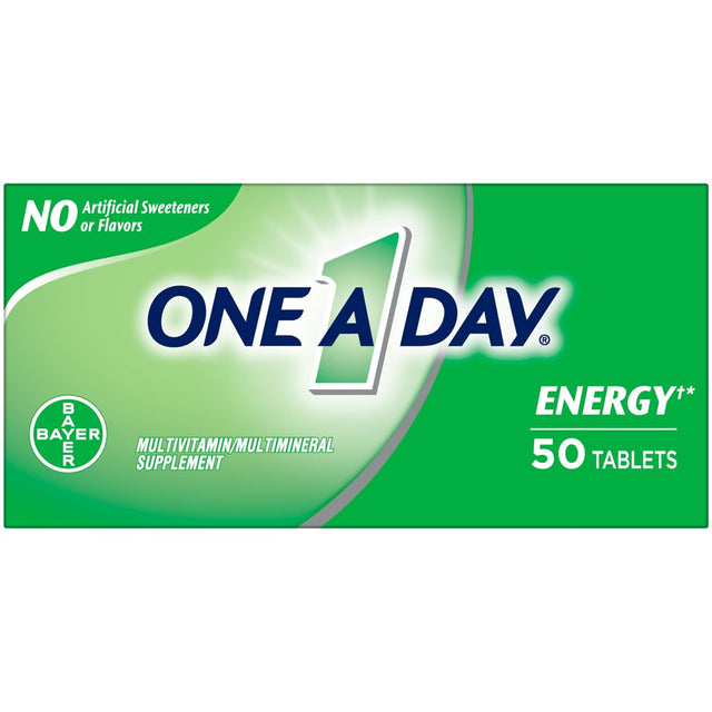 One a Day Energy Multivitamin Tablets, Multivitamins for Men & Women, 50 Ct