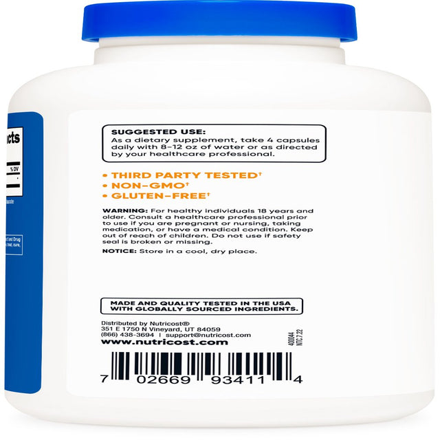 Nutricost D-Aspartic Acid 3000Mg, 180 Capsules - Health Supplement