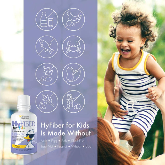 Hyfiber Liquid Fiber for Kids in Only One Tablespoon, Supports Regularity and Softer Stools, FOS Prebiotics for Gut Health, 6 Grams of Fiber, 32 Servings per Bottle