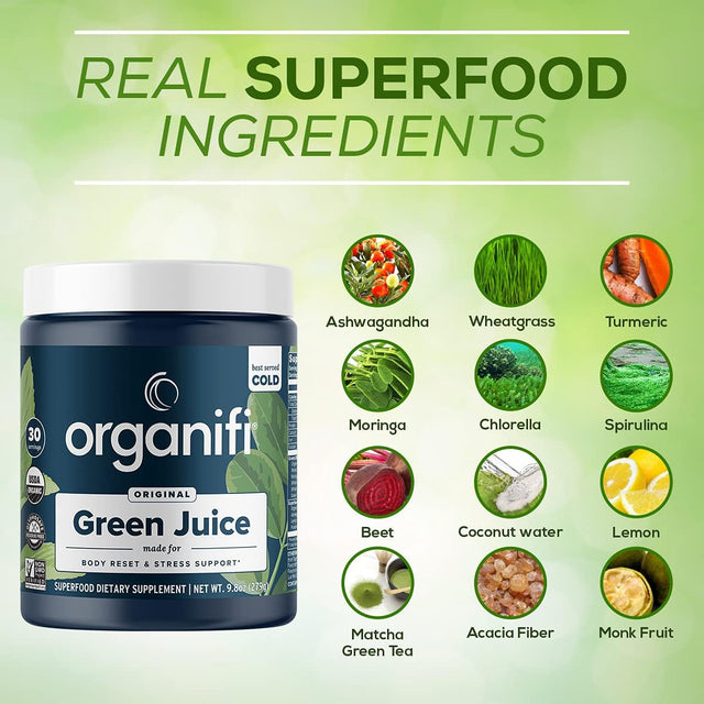 Organifi Green Juice Superfood Powder (30 Servings) and Critical Immune (30 Capsules) - Vitamin C, Weight Control, Detox Cleanse, Stress Relief and Immunity Support - Gluten Free, Vegan, Whole Food