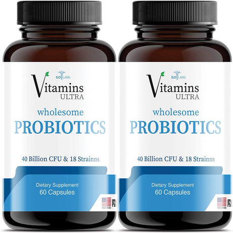 (2 Pack) Vitamins Ultra Wholesome Probiotics 51 Billion CFU and 18 Strains for Women Men