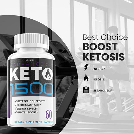 (1 Pack) Keto 1500 - Pills for Weight Loss - Energy Boosting Supplements for Weight Management - Advanced Ketogenic Ketones - 60 Capsules