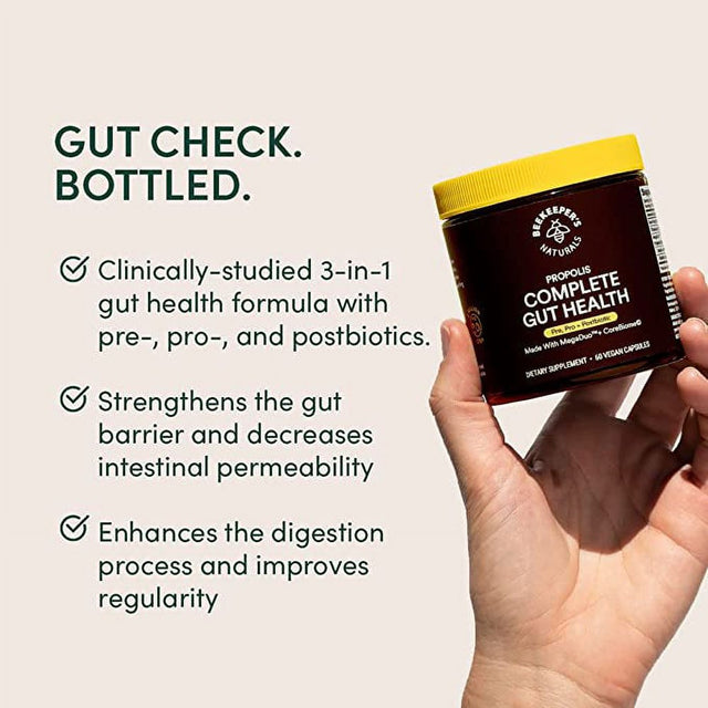 Beekeeper'S Naturals Complete Gut & Digestive Health Supplement, 60 Ct