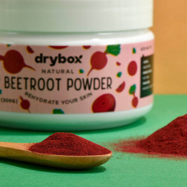 Drybox Organic Beetroot Powder, Pure Powdered Beets Superfood Supplement and Natural Dye, Increase Blood Flow & Rehydrate Your Skin, 7 Ounces (200 Grams)