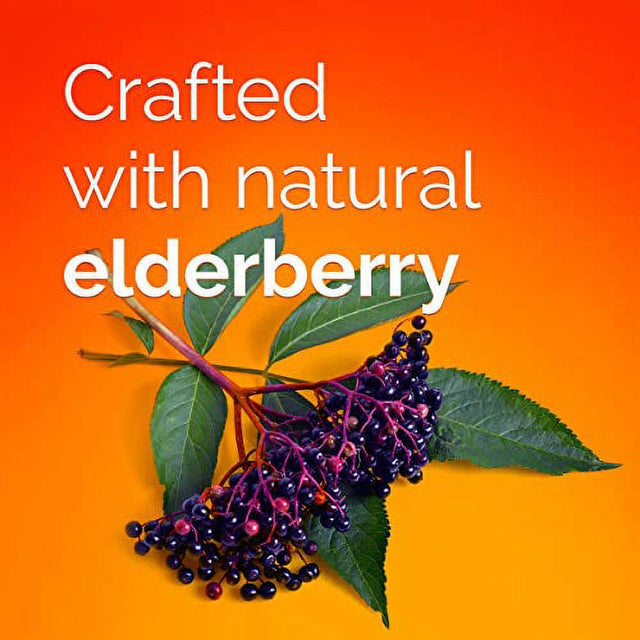 Emergen-C Elderberry Fizzy Drink Mix, Elderberry Immune Support, Natural Flavors, with High Potency Vitamin C, Elderberry, 18 Count