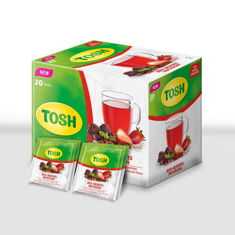 Tosh Herbal Tea Red Berries, 0.84 Oz, 20 Ct, Pack of 3