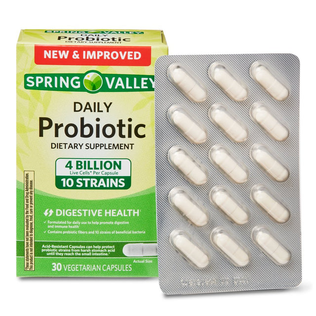 Spring Valley Daily Probiotic Dietary Supplement, 30 Vegetarian Capsules