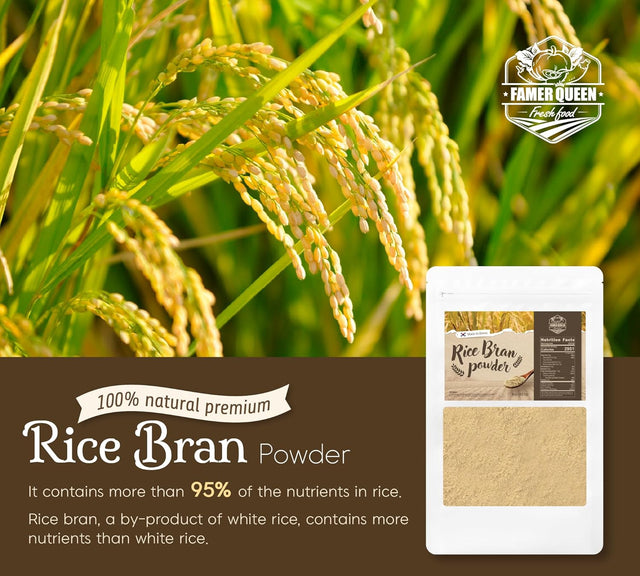 (8Oz) Farmer Queen Korean Rice Bran Powder Rich in Protein Dietary Fiber Vitamin 米糠粉 미강가루