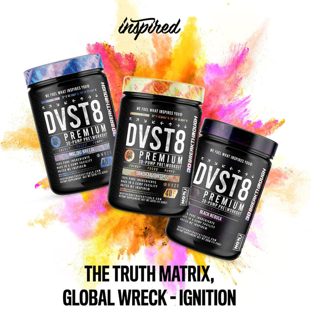 DVST8 Global Pre-Workout | 3D Pump Breakthrough + NO3-T Nitrate + Peak02 | by Inspired Nutraceuticals (Black Nebula)