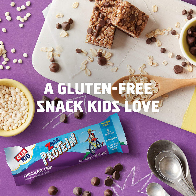 CLIF KID ZBAR - Protein Granola Bars - Chocolate Chip - Non-Gmo - Organic -Lunch Box Snacks (1.27 Ounce Energy Bars, 10 Count)