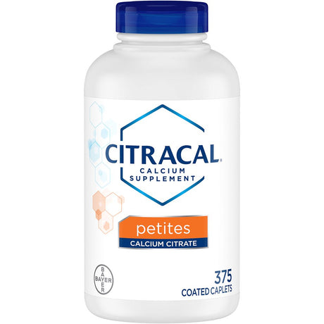 Citracal Petites, Highly Soluble, Easily Digested, 400 Mg Calcium Citrate with 500 IU Vitamin D3, Bone Health Supplement for Adults, Relatively Small Easy-To-Swallow Caplets, 375 Count