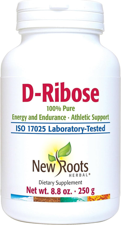 NEW ROOTS HERBAL D-Ribose, 100% Pure (250 G) – 50 Doses | Energy & Endurance Support.