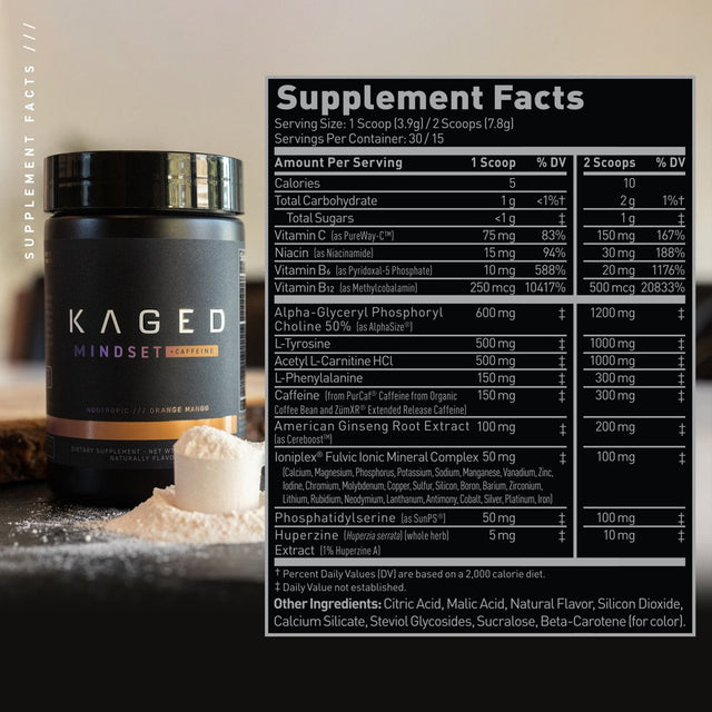 Kaged Mindset Nootropic: Focus, Productivity, Memory, Mood