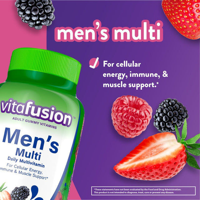 Vitafusion Adult Gummy Vitamins for Men, Berry Flavored Daily Multivitamins for Men, 150 Count