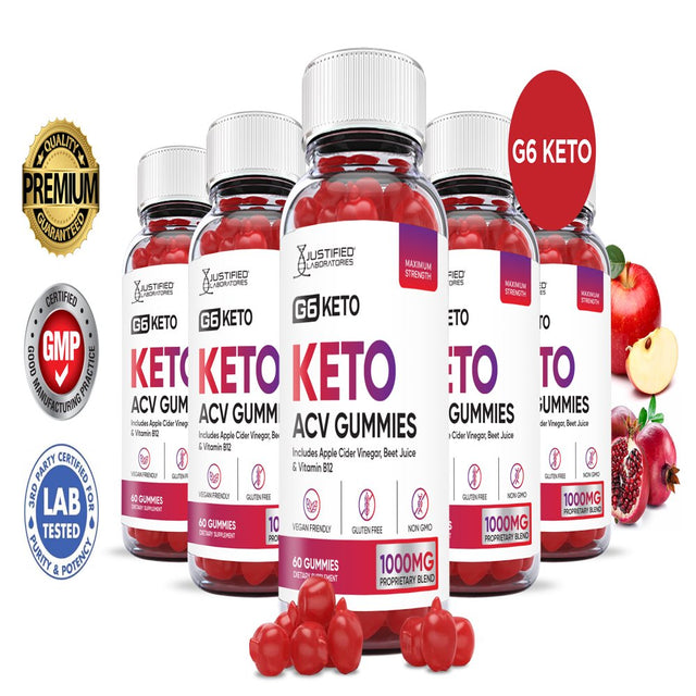 (5 Pack) G6 Keto ACV Gummies 1000MG Dietary Supplement 300 Gummys