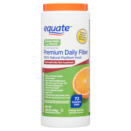 Equate Premium Sugar Free Daily Fiber Supplement, Orange Flavor, Powder, 14.6 Oz