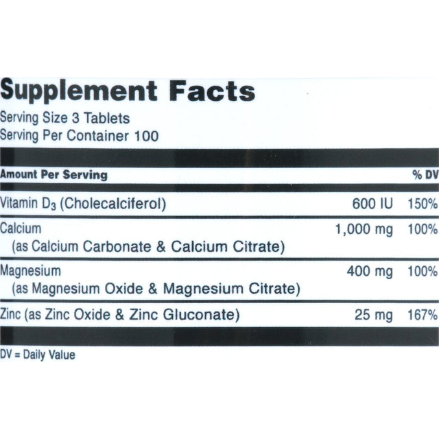 Amazing Formulas Calcium Magnesium Zinc 300 Vitamin D3 Tablets