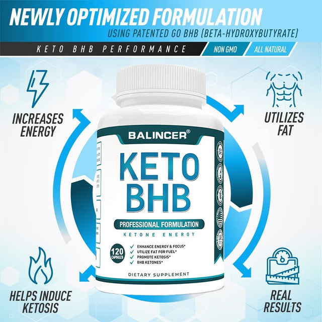 Balincer Premium Keto Diet Pills - Utilize Fat for Energy with Ketosis - Boost Energy & Focus, Manage Cravings, Support Metabolism - Keto Bhb Supplement for Women & Men