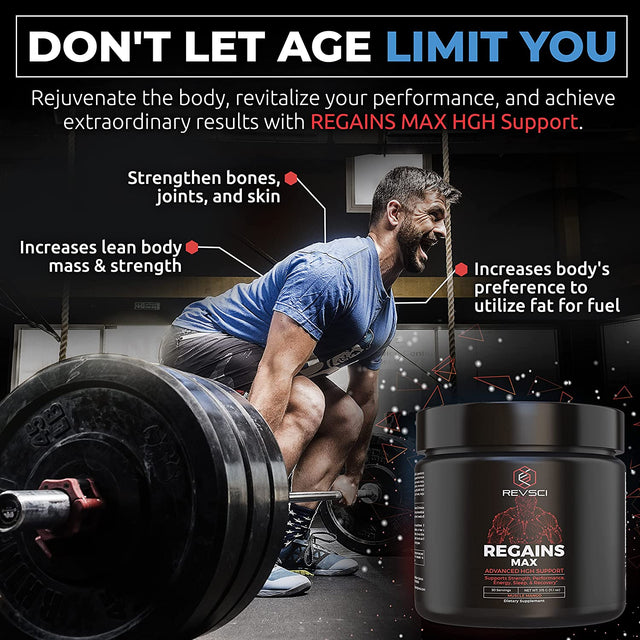 HGH Supplements for Men & Women - Regains MAX Natural Anabolic Muscle Builder for Men, Muscle Growth Building & Human Growth Hormone for Men, Muscle Recovery Post Workout Supplement, Powder - Mango