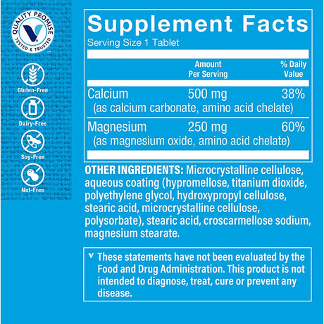 The Vitamin Shoppe Chelated Cal-Mag, 2:1 Calcium & Magnesium Ratio, Supports Bone & Teeth (300 Tablets)