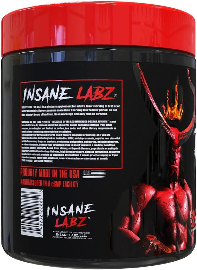 Insane Labz Hellboy Edition, High Stimulant Pre Workout Powder and NO Booster with Beta Alanine, L Citrulline, and Caffeine, Boosts Focus, Energy, Endurance, Nitric Oxide Levels, 35 Srvgs