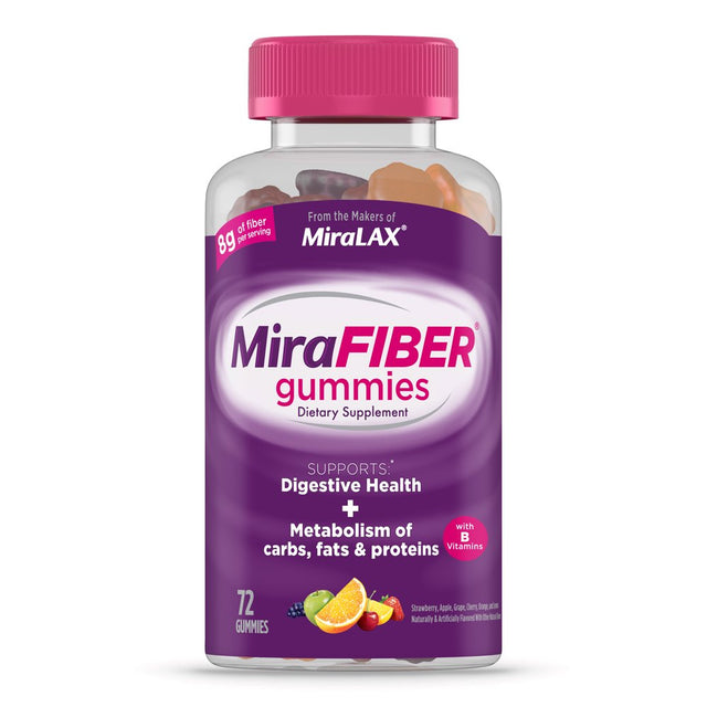 Mirafiber Gummies, 8G Prebiotic Fiber and Metabolism Support, 72 Count