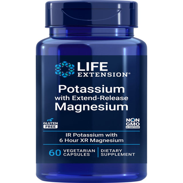 Life Extension Potassium with Extend-Release Magnesium – Heart Health Supplement for Blood Pressure Support with Two Essential Minerals – Non-Gmo, Vegetarian, Gluten-Free – 60 Capsules