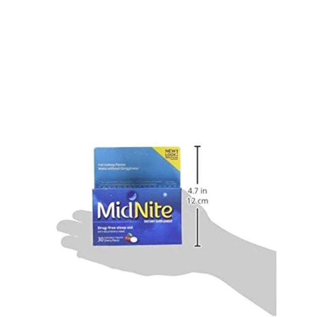 Midnite Drug-Free Sleep Aid Chewable Tablets, Cherry Flavor, 30 Ct