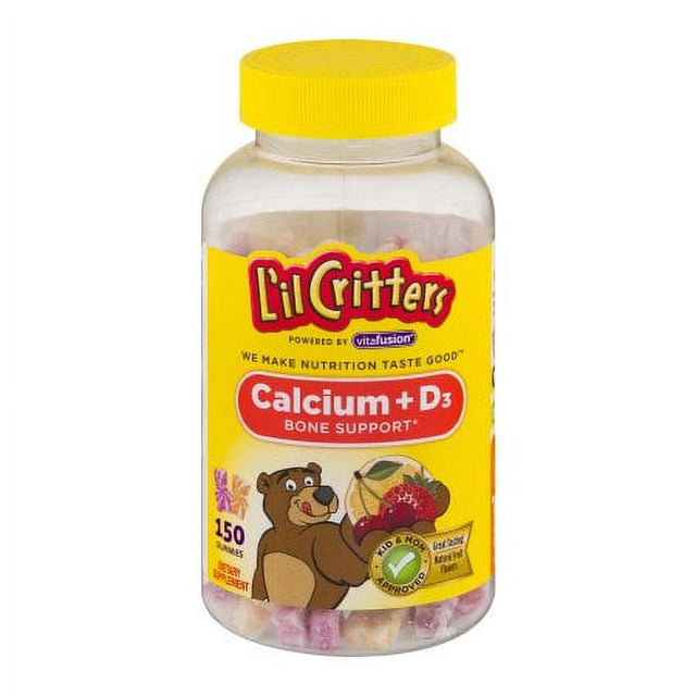 L'Il Critters Calcium Gummy Bears with Vitamin D3, 150 Ct (Pack of 2)