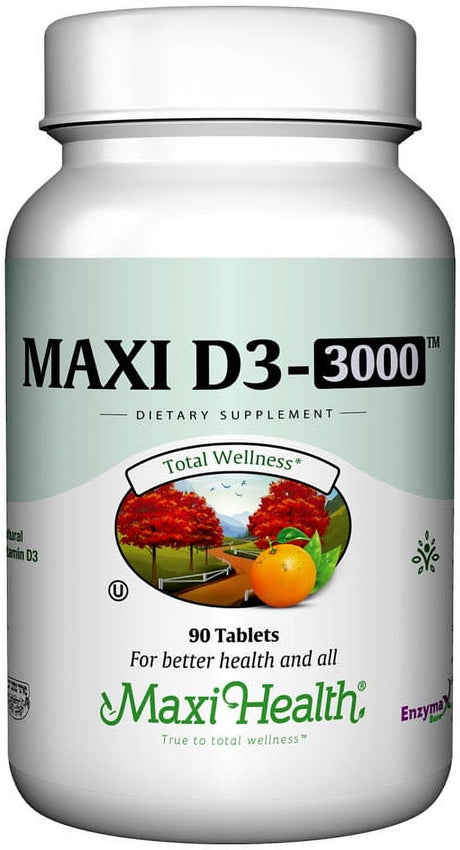 Maxi Health Kosher Vitamin D3 3000 IU - 90 Tablet