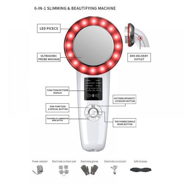 DA BOOM Multifunctional Facial Body Sliming Skin Tightening Beauty Massage Machine Fat Burner Weight Loss Anti-Wrinkle anti Cellulite Facial Body Massager