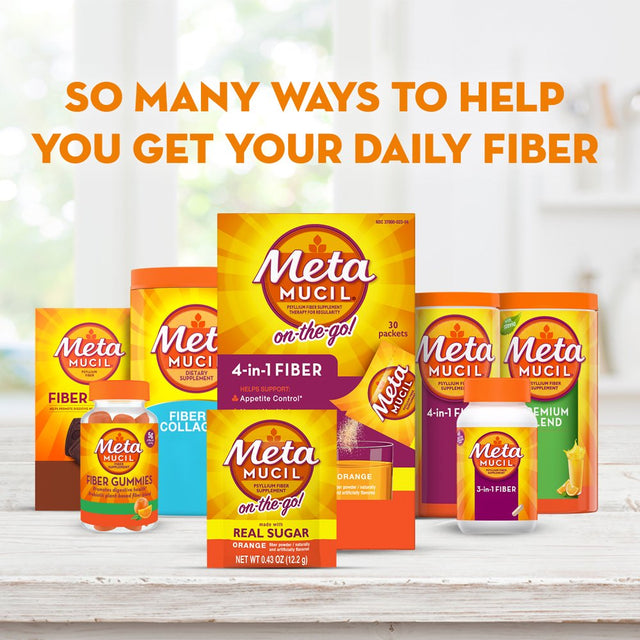 Metamucil On-The-Go, 4-In-1 Fiber for Digestive Health, 30 Packets