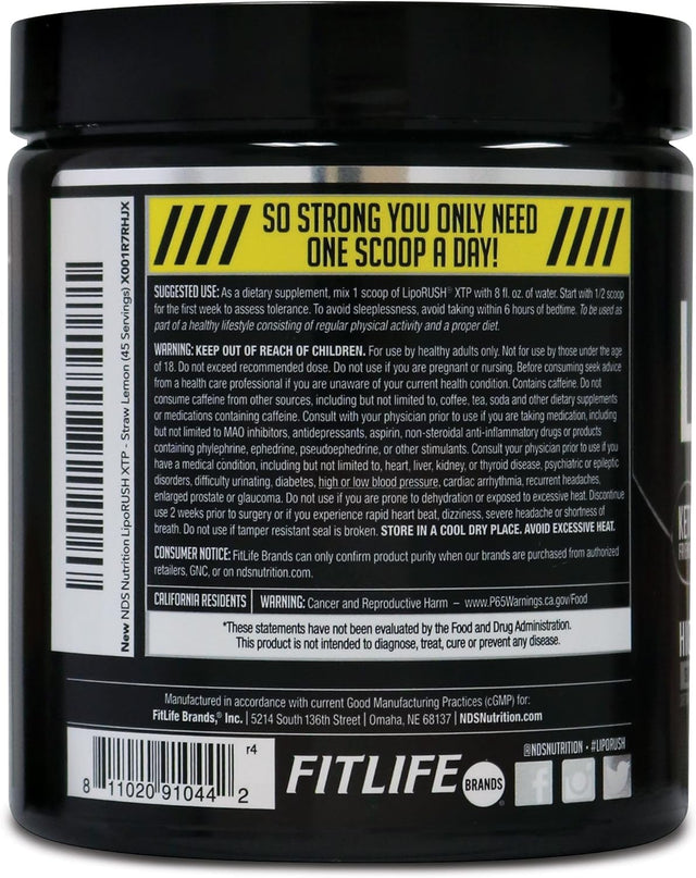 NDS Nutrition XTP Thermogenic Fat Burner with L-Carnitine - Energy, Focus, and Appetite Control - Extreme Thermogenic Fat Burning Powder Weight Loss - Strawberry Lemonade (45 Servings)