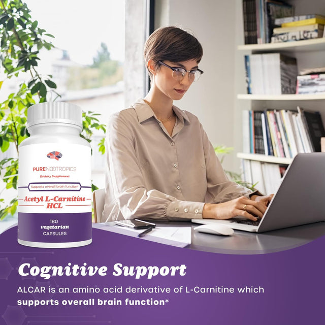 Acetyl L-Carnitine (ALCAR) 500 Mg Capsules | 180 Veg Cap Value Pack | Brain Health & Memory Support | in House & Rigorous 3Rd Party Testing for Higher Purity & Potency