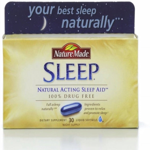 Nature Made Natural Sleep Aid Liquid Softgels 30 Ea (Pack of 3)